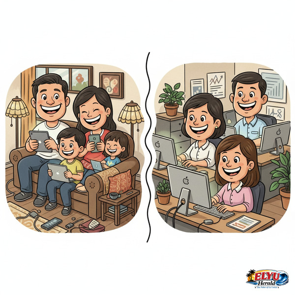 An illustration of everyone enjoying the benefits of a digital platform.