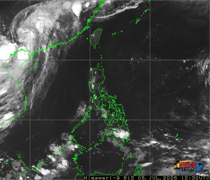 Philippines Satellite Image showing some cloud formations in Western Luzon and Central Mindanao