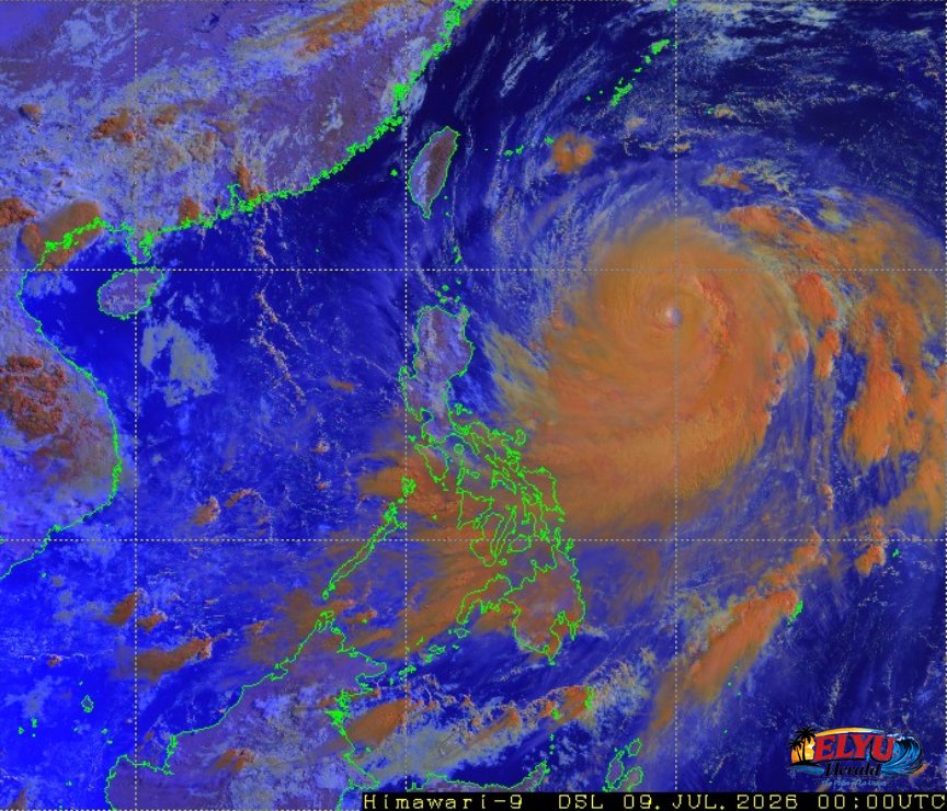 Satellite image of the Philippines with TS Inday at its East