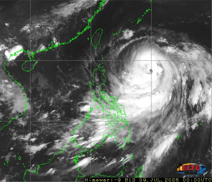 Satellite image of Philippines and TS Inday to the East