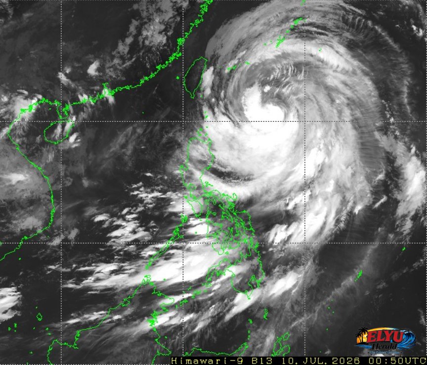 Satellite image of Philippines with Typhoon Inday in the NE