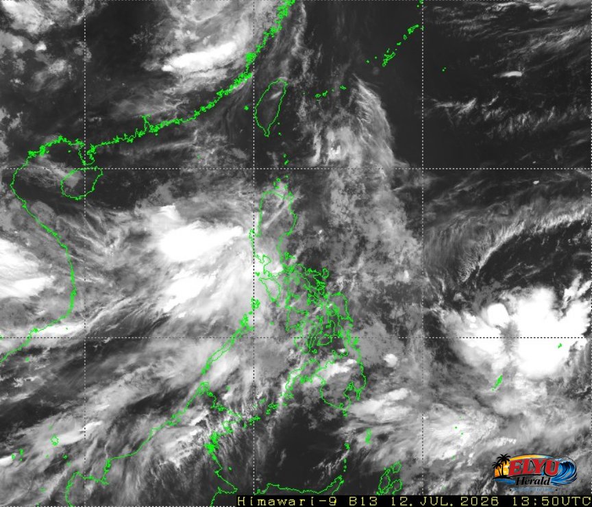 Satellite image of Philippines showing cloud cover.