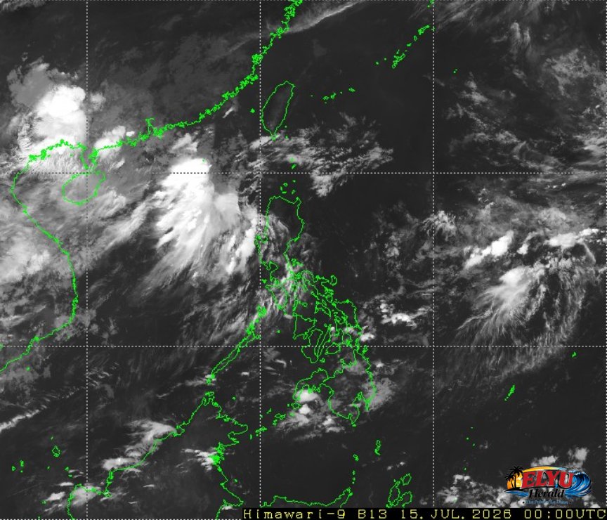 Satellite image of Philippines showing Habagat that affects the NW portion of the country.