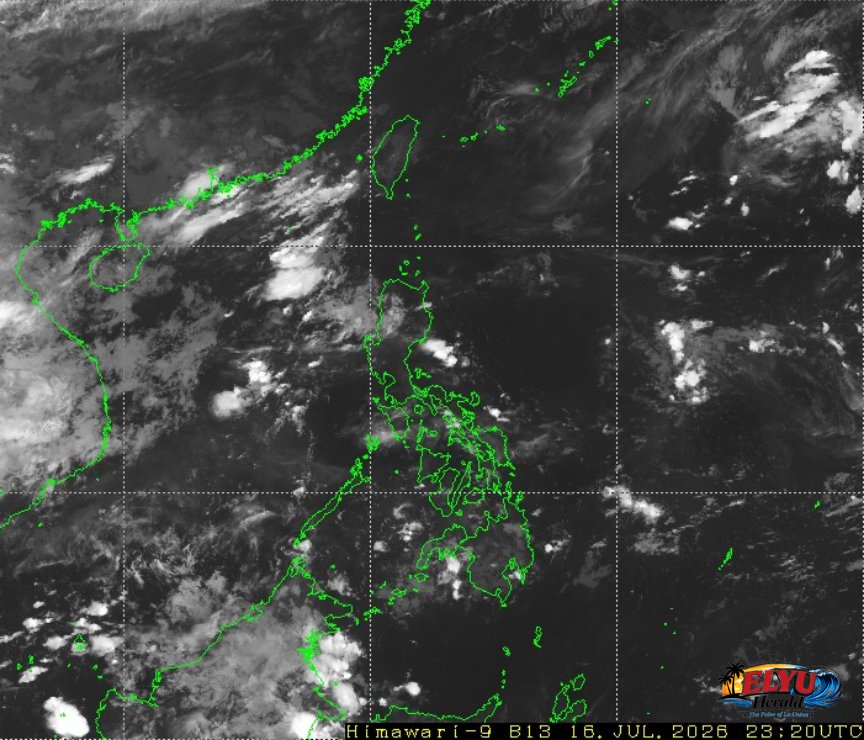 Satellite image of Philippines showing no cloud cover