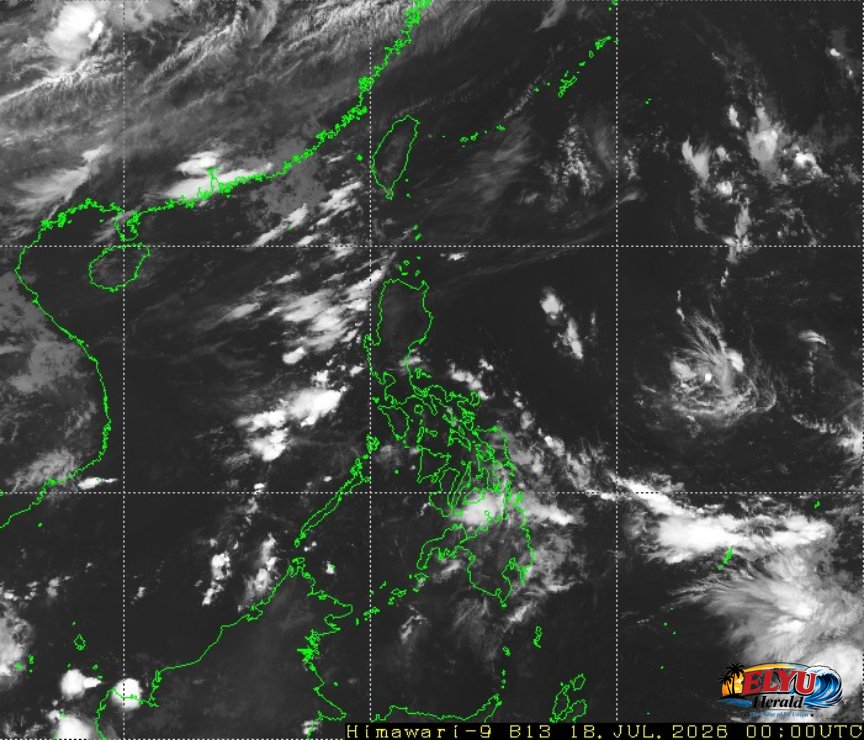 Satellite image of Philippines showing no significant cloud cover