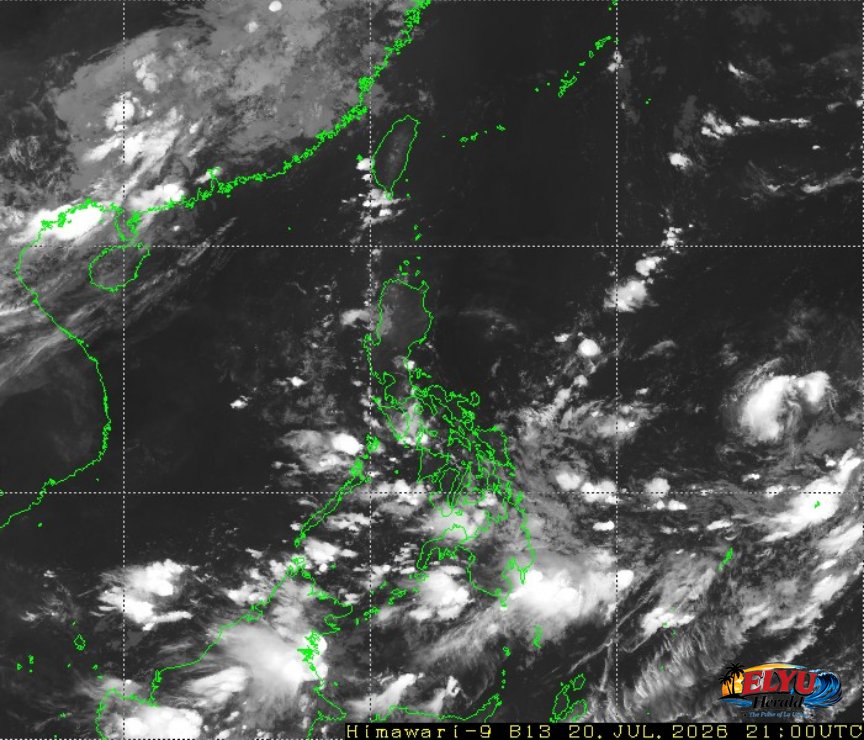Satellite image of Philippines showing clouds on most peripheries
