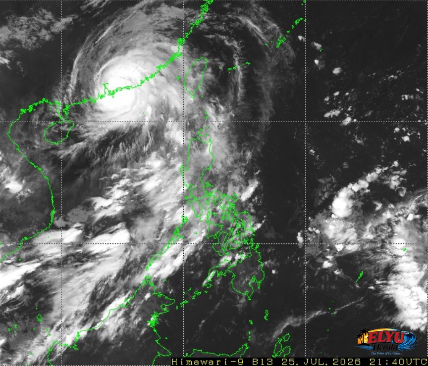 Satellite image of Philippines showing the SW Monsoon affecting most of the country