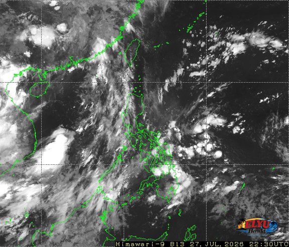 Satellite image of Philippines showing SW Monsoon