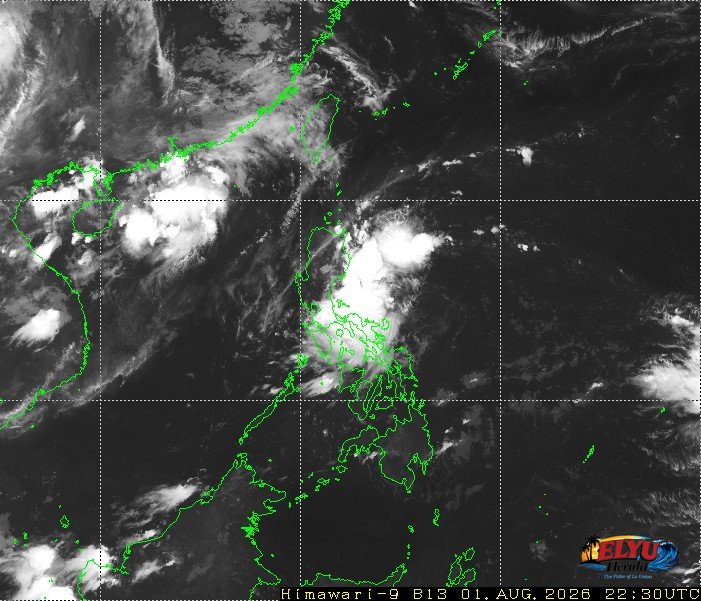 Satellite image of Philippines showing TD Luis on the SE portion of Luzon
