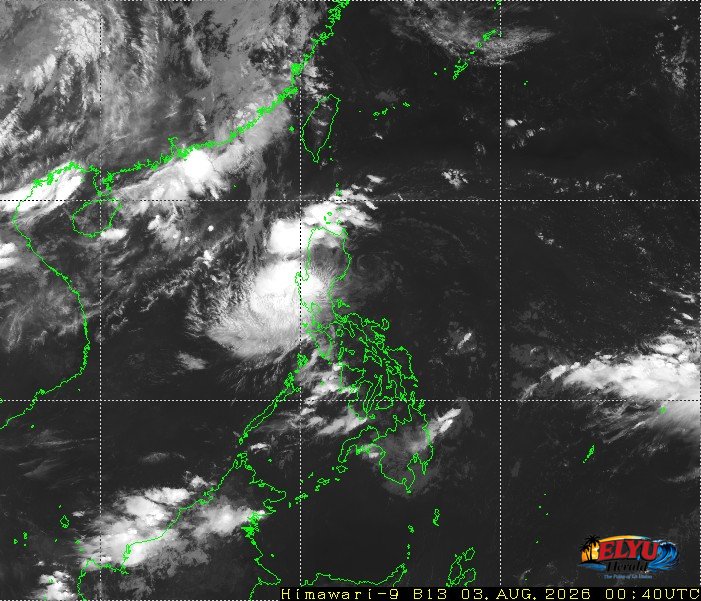 Satellite screenshot showing Philippines and TD Luis