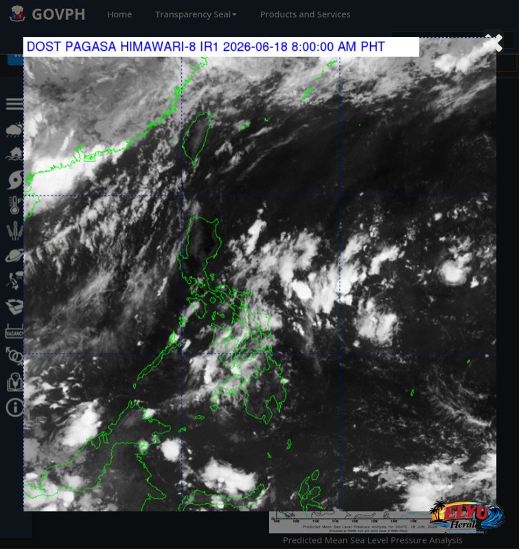 A view of cloudy skies over a coastal area