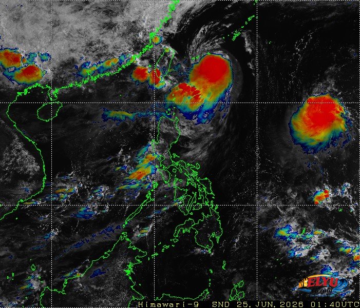 Satellite map showing Typhoon Francisco north of Northern Luzon