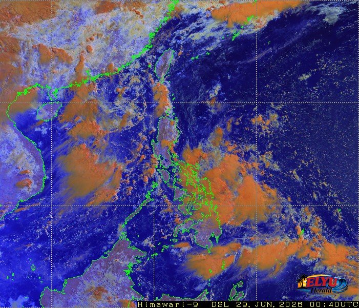 Satellite Image of Philippines with LPA and Prevailing Clouds