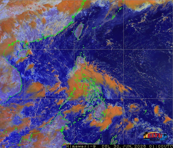 Satellite image of Philippines with cloud formations in S.Luzon and Visayas Area.