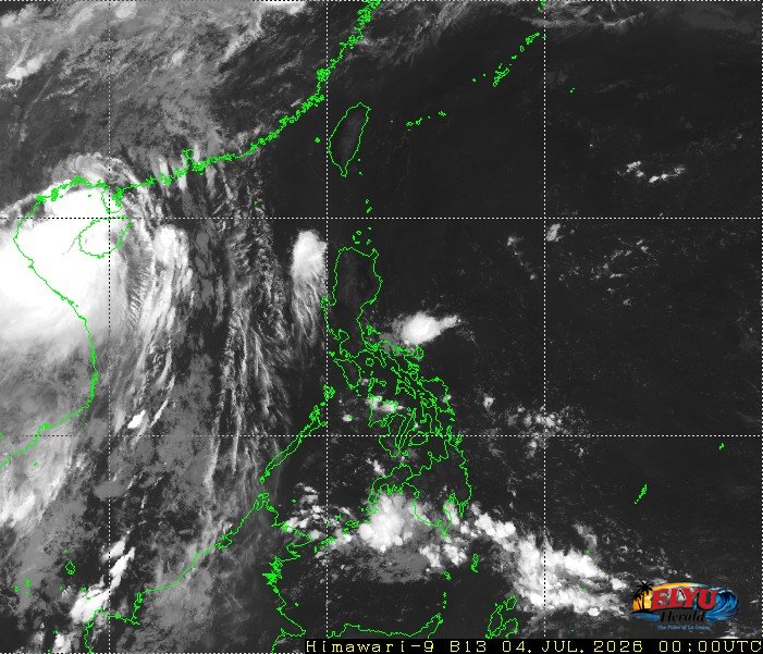 Satellite image of the Philippines with no cloud formations in majority of the country.