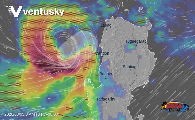 Animation of TD Maymay over the waters of West Luzon