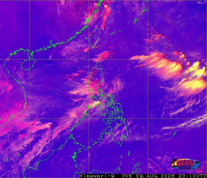 Satellite image of Philippines with weather disturbance