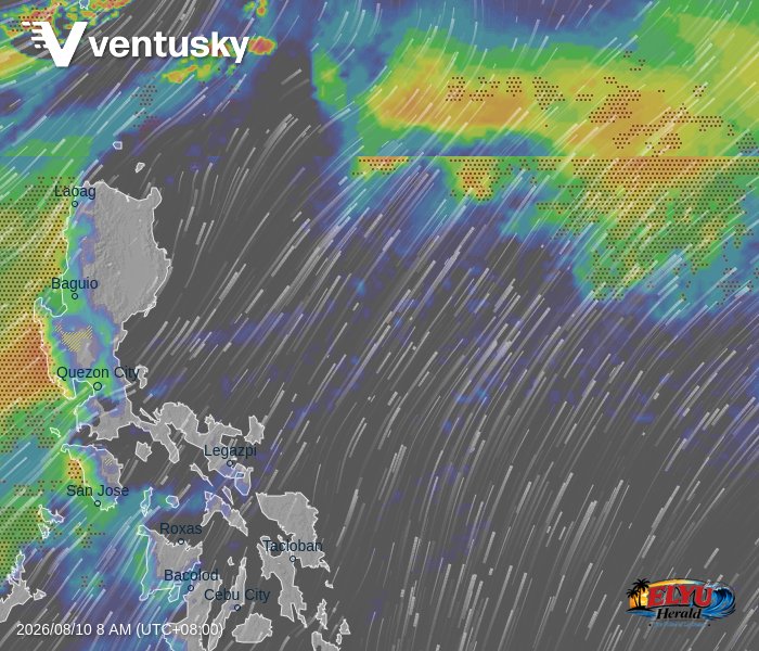 Satellite image showing weather disturbance over Northern Luzon