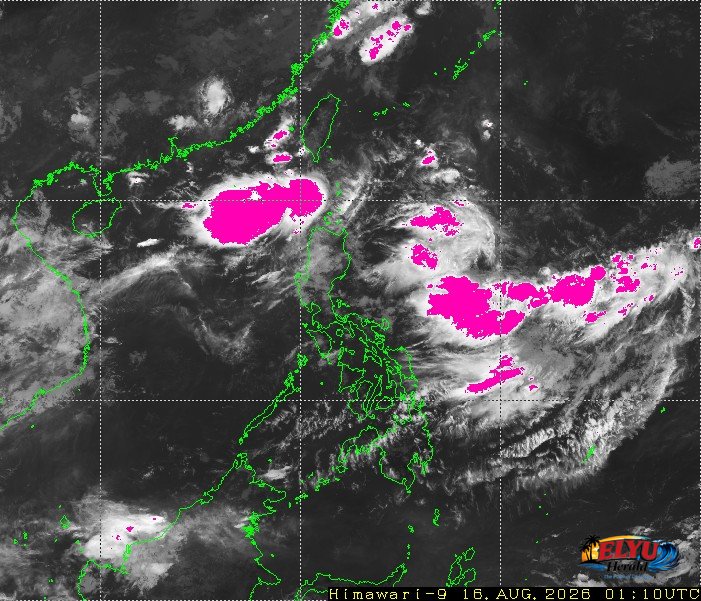 Satellite image of Philippines showing potential heavy rainfall