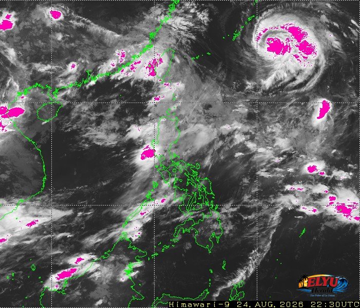 Satellit image of Philippines with potential heavy rainfall