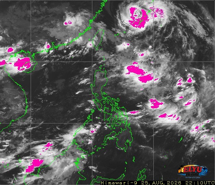 Satellite image of Philippines showing potential heavy rainfall