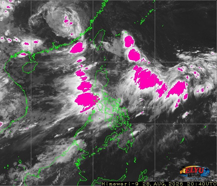 Satellite image showing heavy rainfall