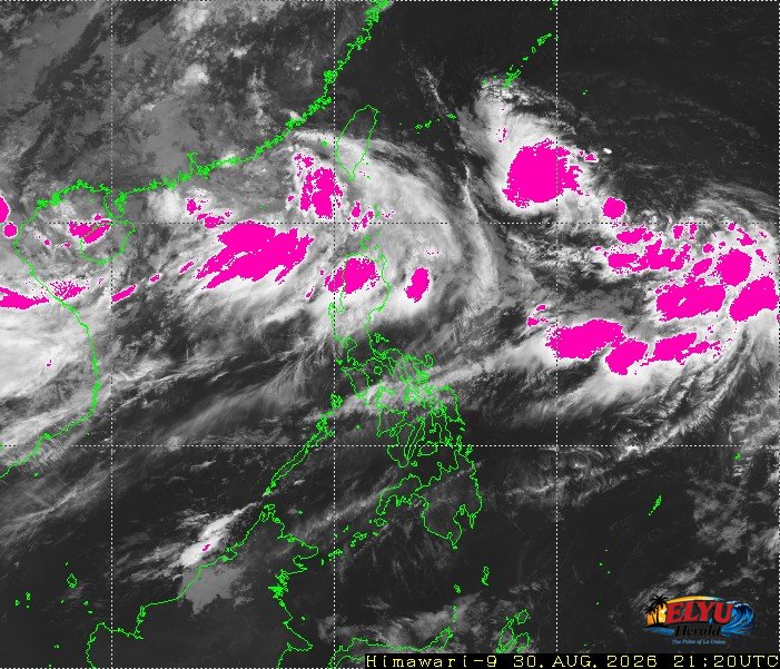 Satellite image of Philippines with potential heavy rainfall